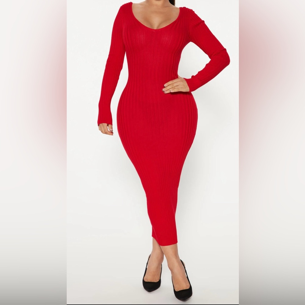 Red Knit Dress